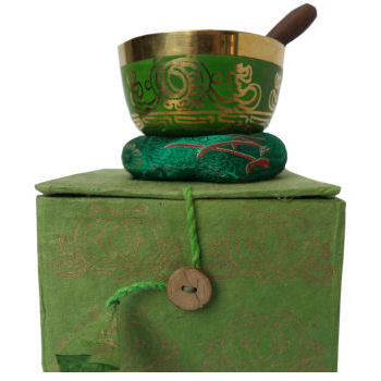 3" Green singing bowl w/Box SB-139B